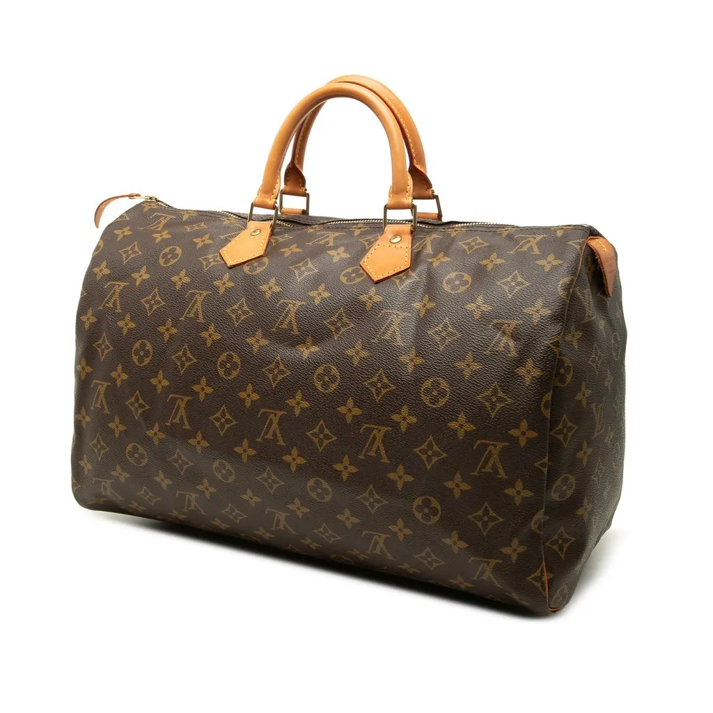 Louis Vuitton Monogram Speedy 40 Brown Canvas Good - Back View