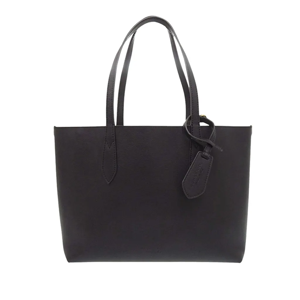 Burberry Haymarket Check Coated Canvas Reversible Tote Black Very good - Front View