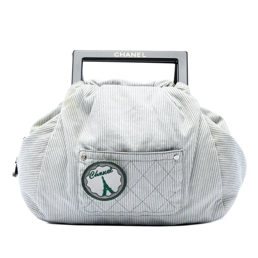 Chanel Striped Canvas Coco Paris Handbag MultiColor Very good - Front View