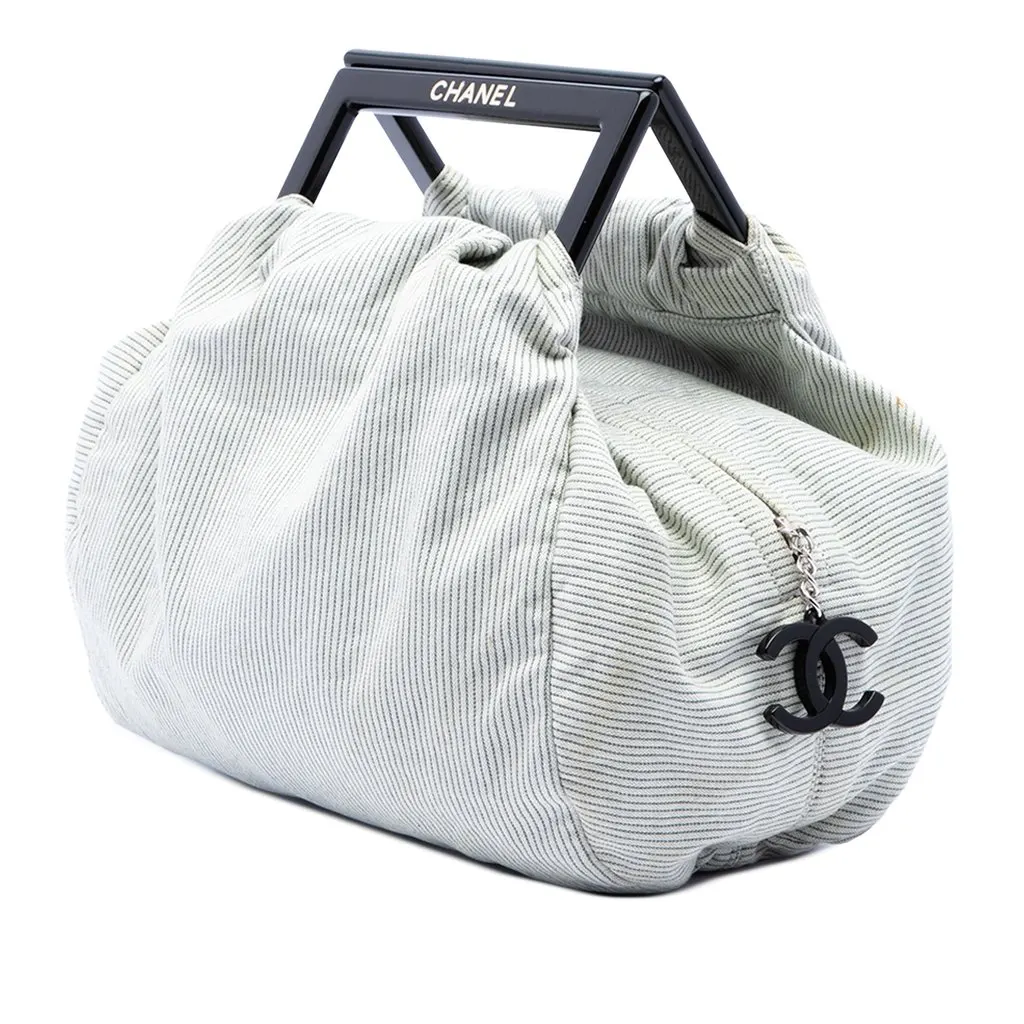 Chanel Striped Canvas Coco Paris Handbag MultiColor Very good - Back View