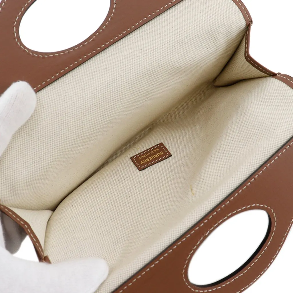 Burberry Calfskin Pocket Clutch with Strap Brown Leather Very good - Box View