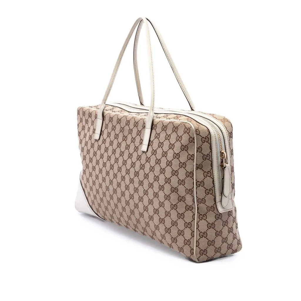 Gucci GG Canvas New Britt Shoulder Bag Beige Good - Back View
