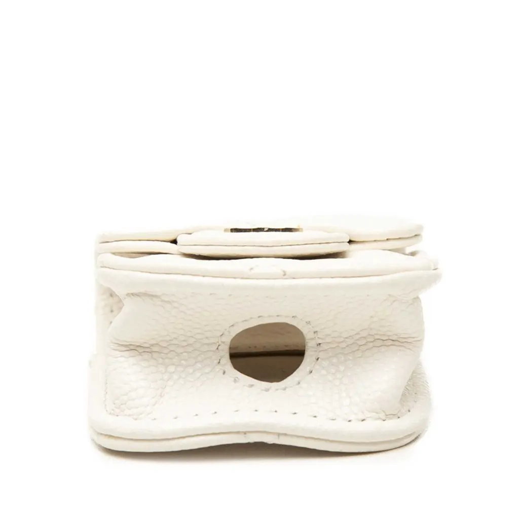 Chanel CC Quilted Caviar AirPods Case White Leather Very good - Inside View