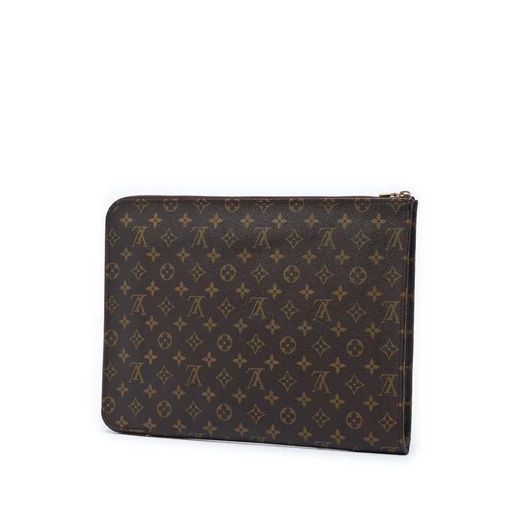 Louis Vuitton Monogram Poche Documents Portfolio Brown Very good - Back View