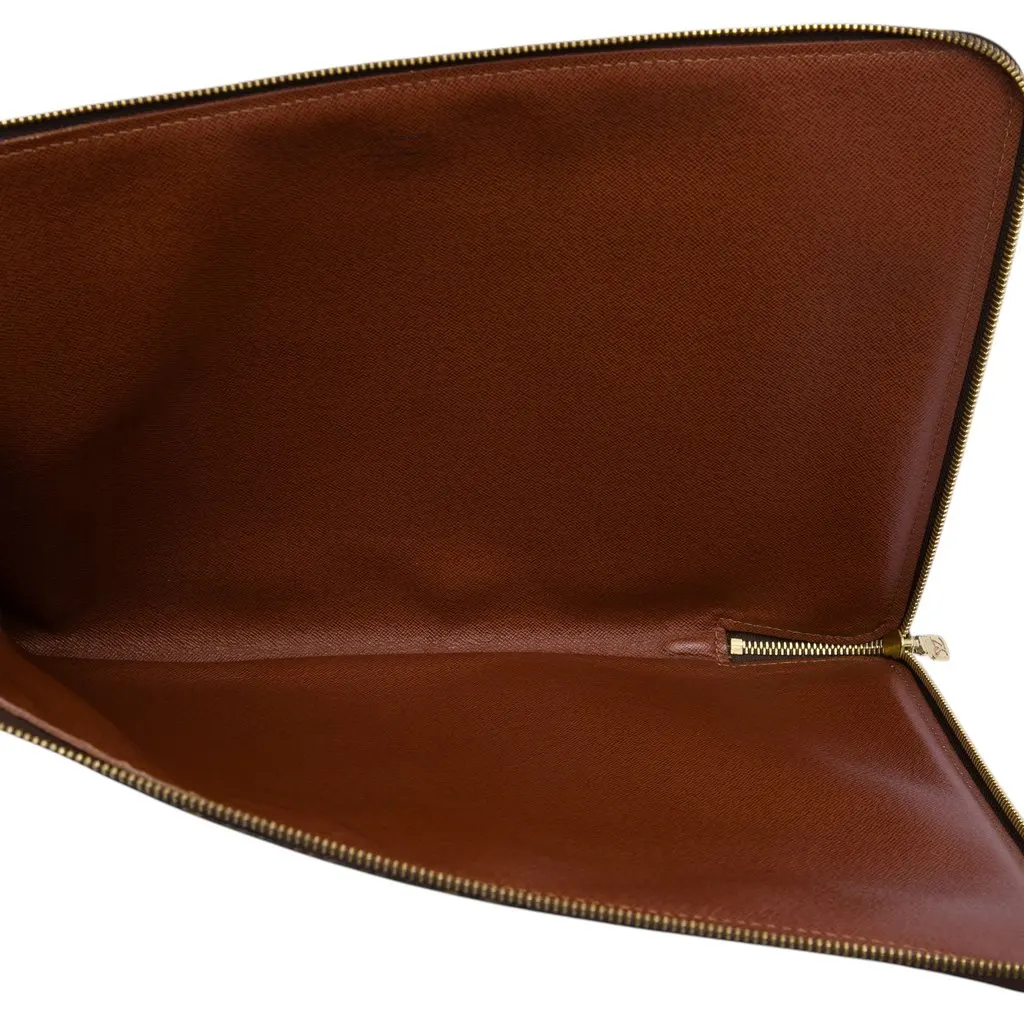 Louis Vuitton Monogram Poche Documents Portfolio Brown Very good - Model View