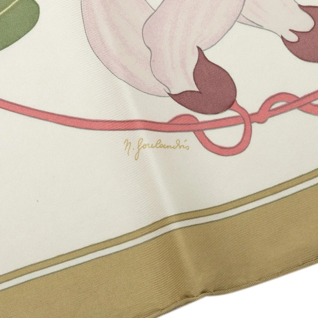 Hermès Flora Graeca Silk Scarf 90 White Silk Good - Inside View