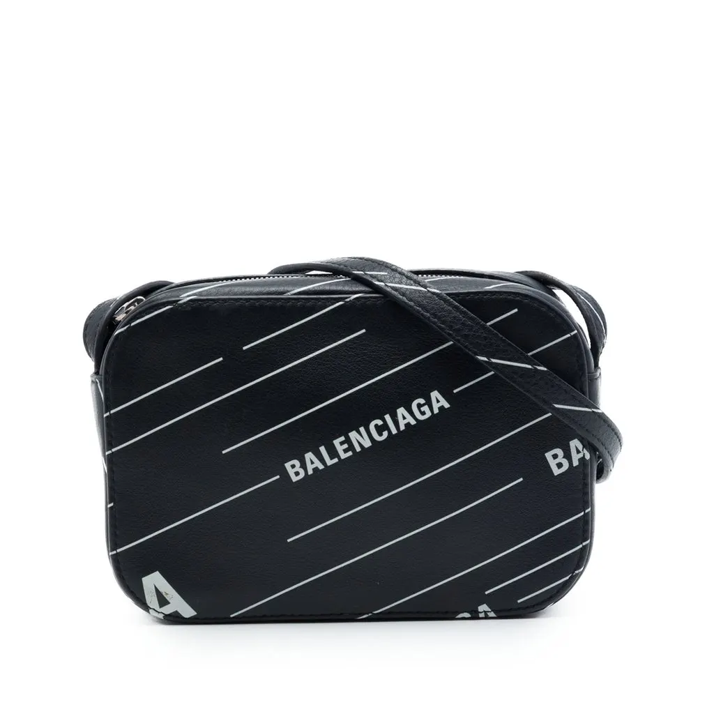 Balenciaga Leather Logo Print Everyday Camera Bag XS Black Leather Very good - Front View