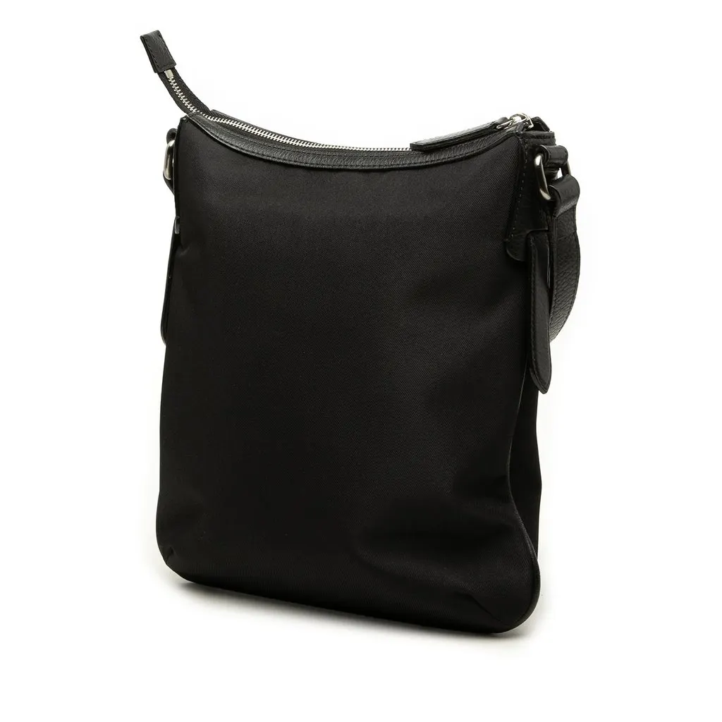 Burberry Nova Check Trimmed Nylon Crossbody Black Very good - Back View