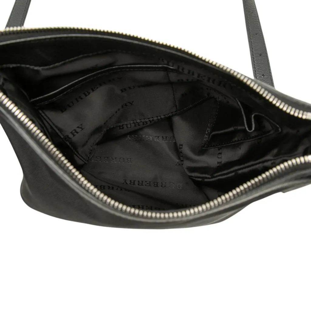 Burberry Nova Check Trimmed Nylon Crossbody Black Very good - Model View