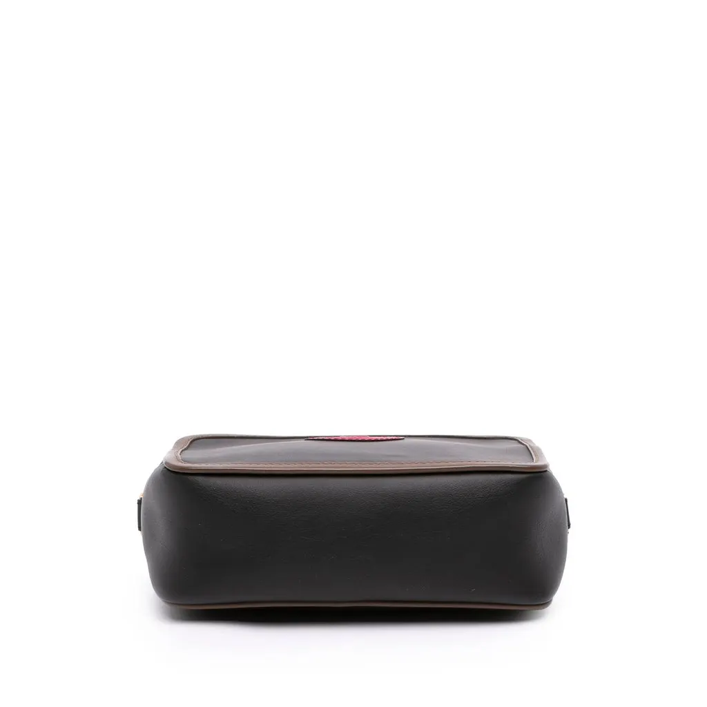 Fendi Mini Leather Stamp Patch 1974 Camera Bag Black Leather Very good - Inside View