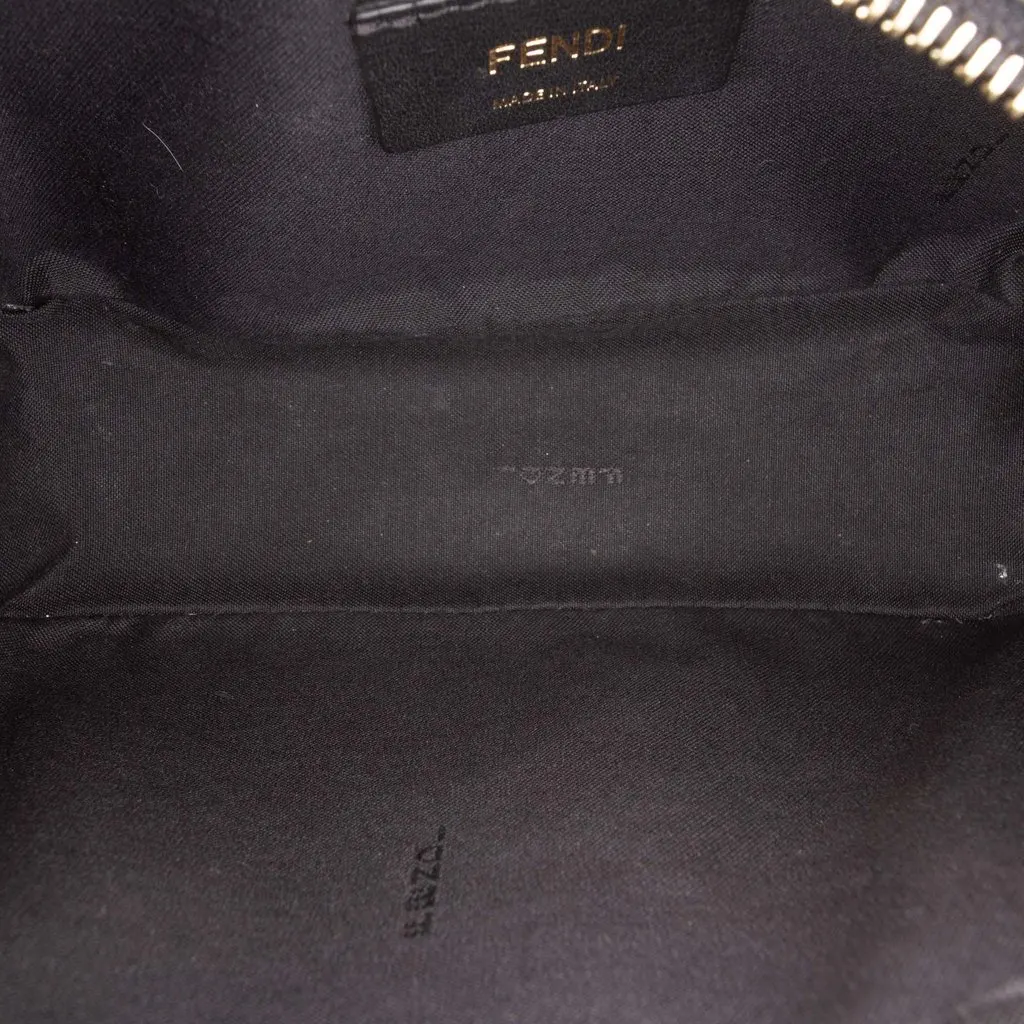 Fendi Mini Leather Stamp Patch 1974 Camera Bag Black Leather Very good - Model View