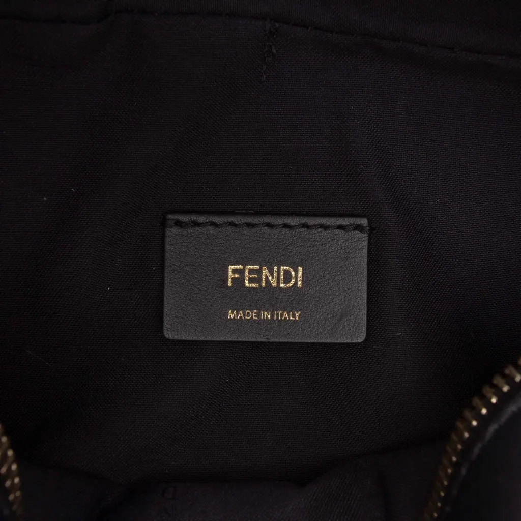 Fendi Mini Leather Stamp Patch 1974 Camera Bag Black Leather Very good - Box View