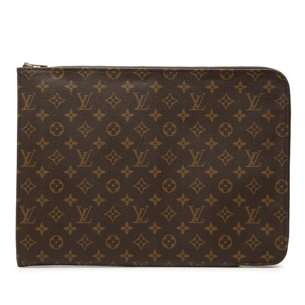 Louis Vuitton Monogram Poche Documents Portfolio Brown Very good - Front View