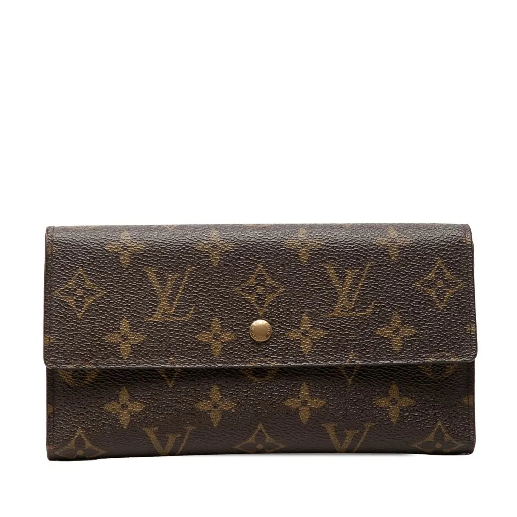 Louis Vuitton Monogram Sarah Long Wallet Brown Very good - Front View