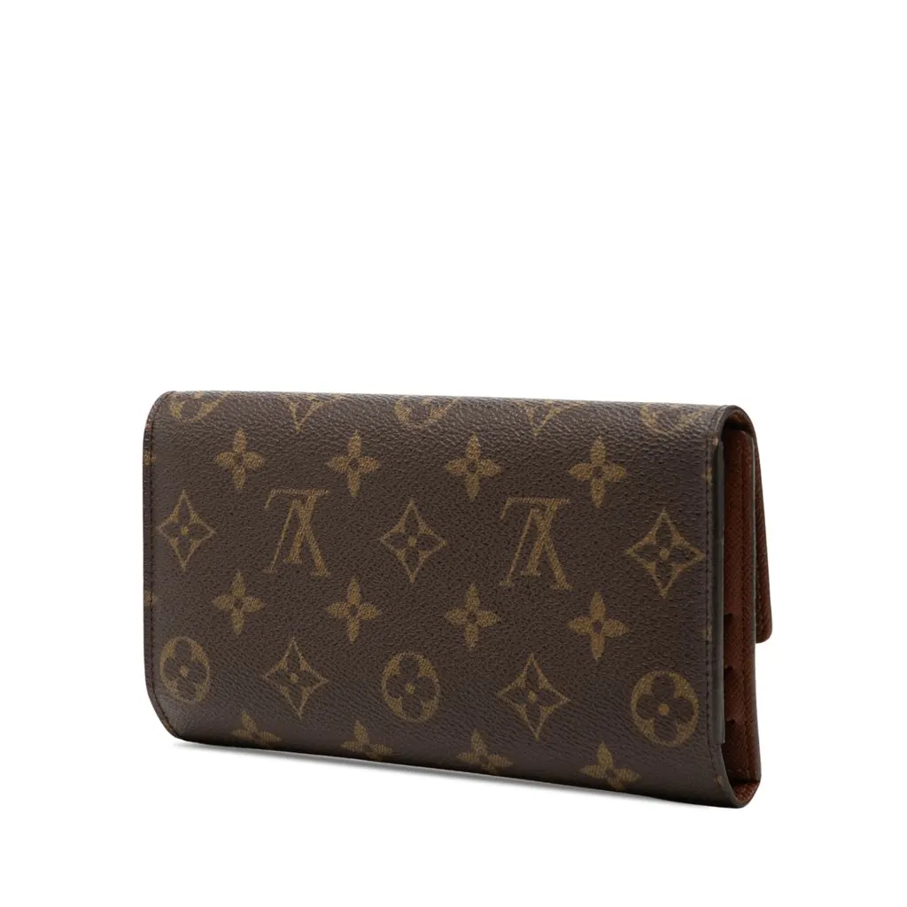 Louis Vuitton Monogram Sarah Long Wallet Brown Very good - Back View
