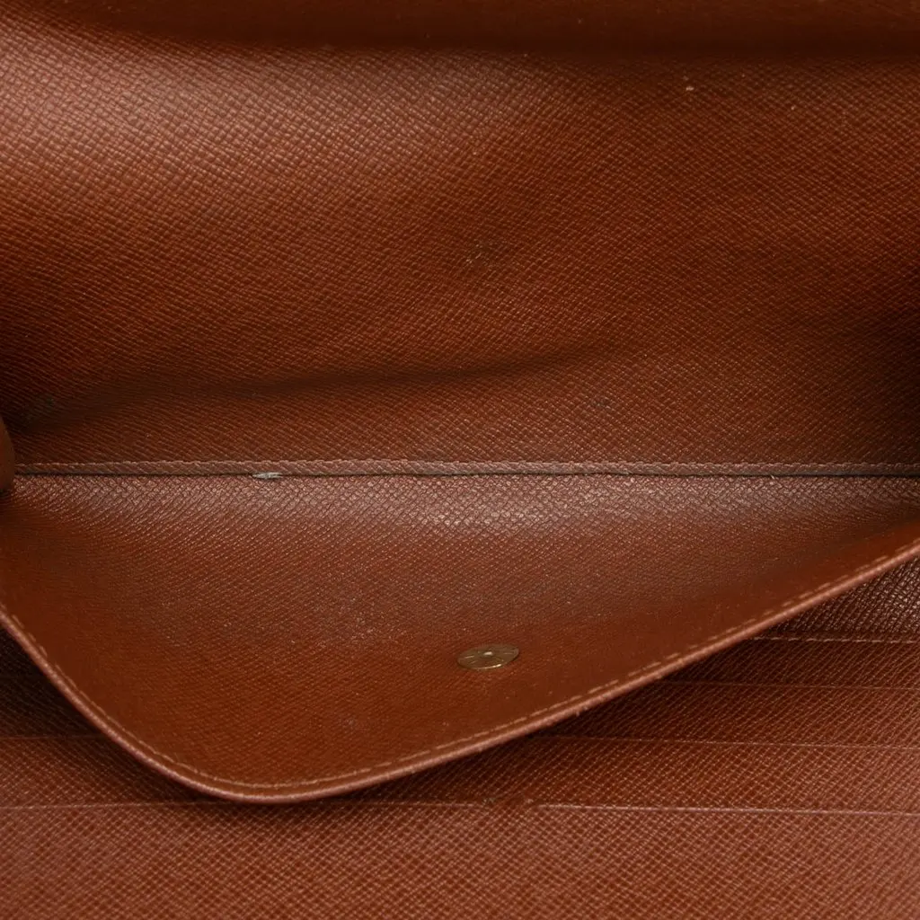 Louis Vuitton Monogram Sarah Long Wallet Brown Very good - Model View