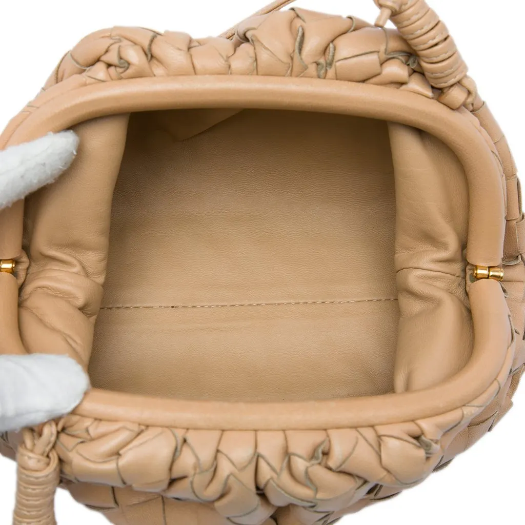 Bottega Veneta Nappa Intrecciato The Mini Pouch Crossbody Brown Leather Very good - Model View