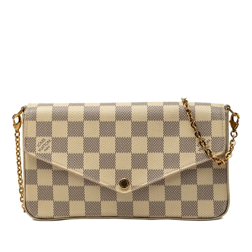 Louis Vuitton Damier Azur Pochette Felicie White Very good - Front View