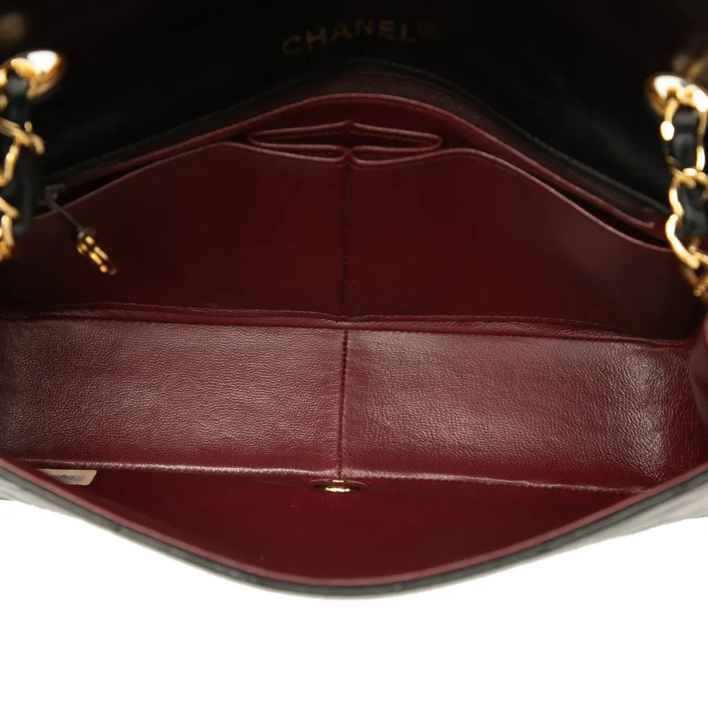 Chanel Small CC Quilted Lambskin Full Single Flap Black Leather Very good - Model View