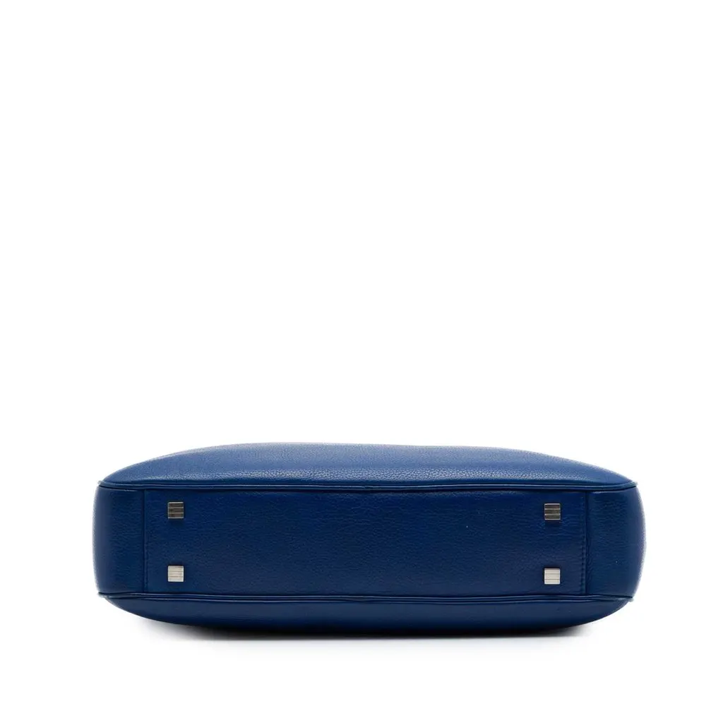 Dior Leather Homme Business Bag Blue Leather Good - Inside View