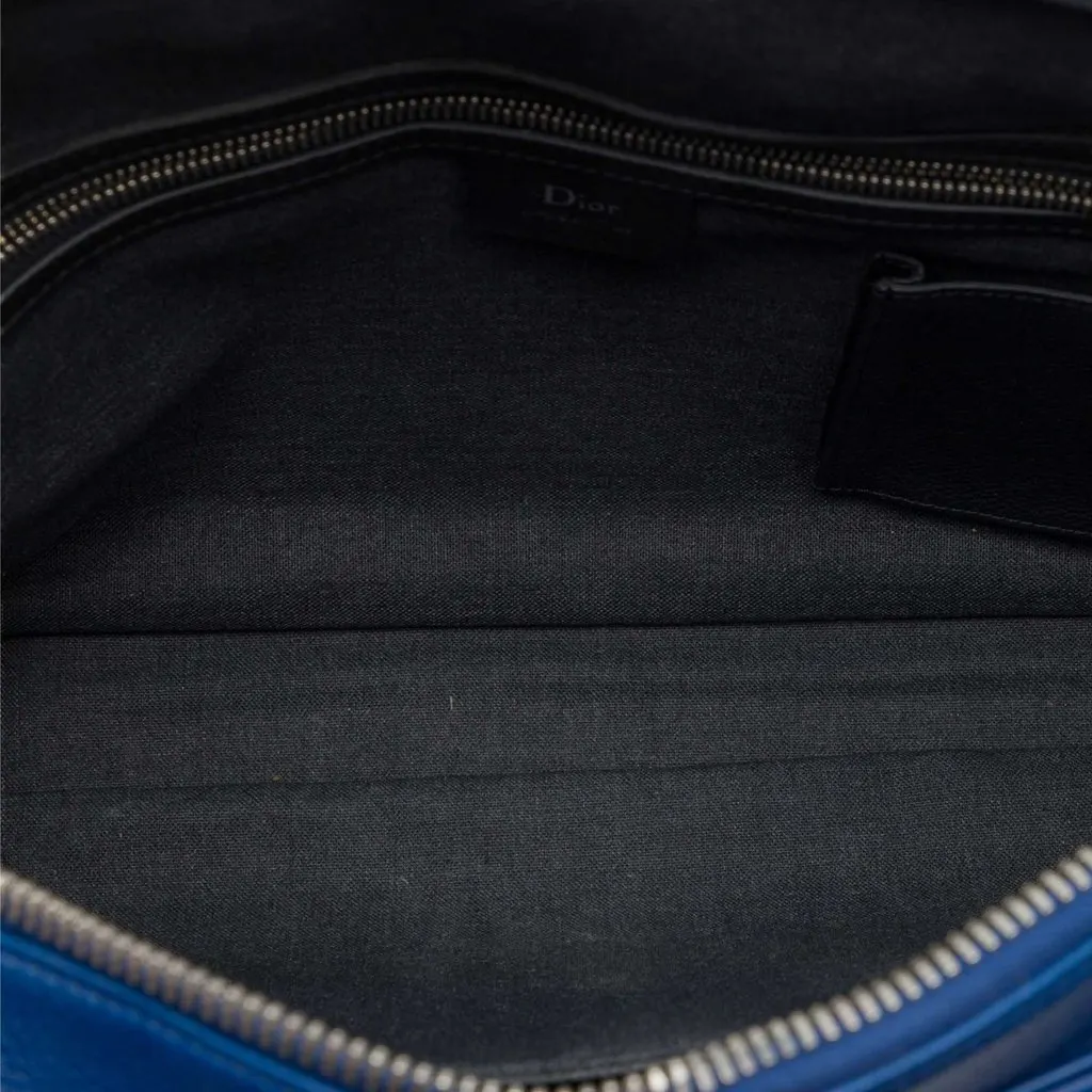Dior Leather Homme Business Bag Blue Leather Good - Model View