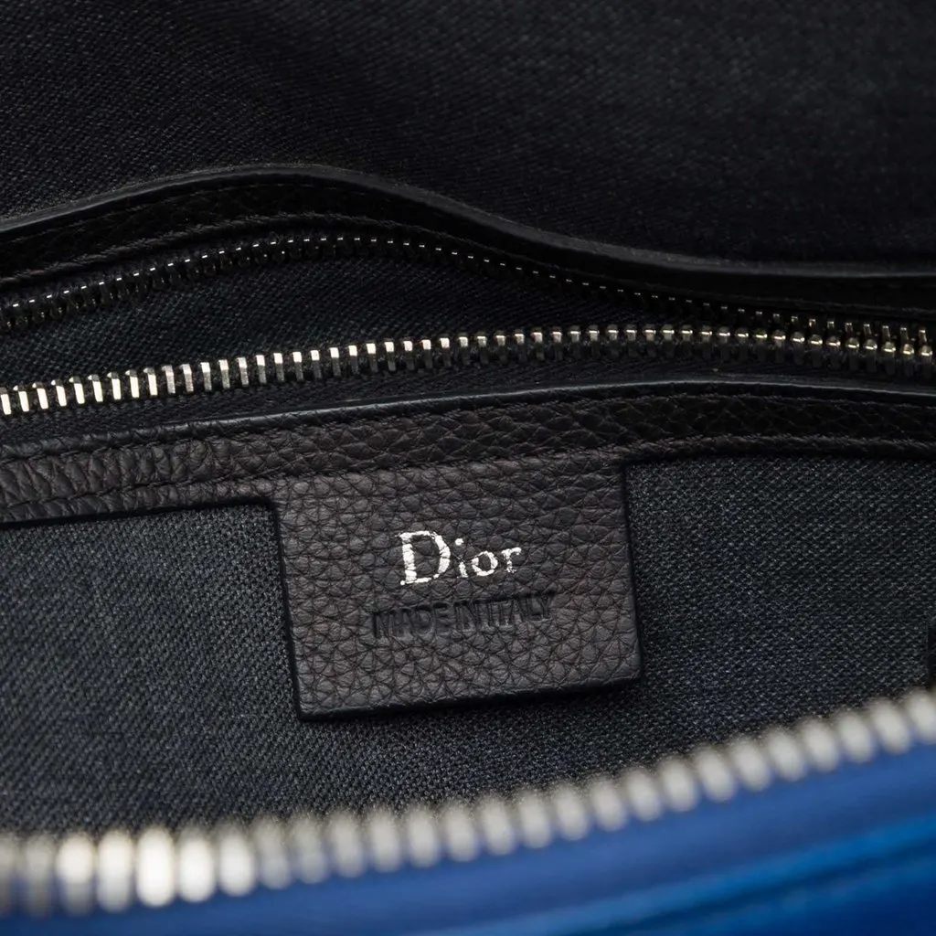 Dior Leather Homme Business Bag Blue Leather Good - Box View