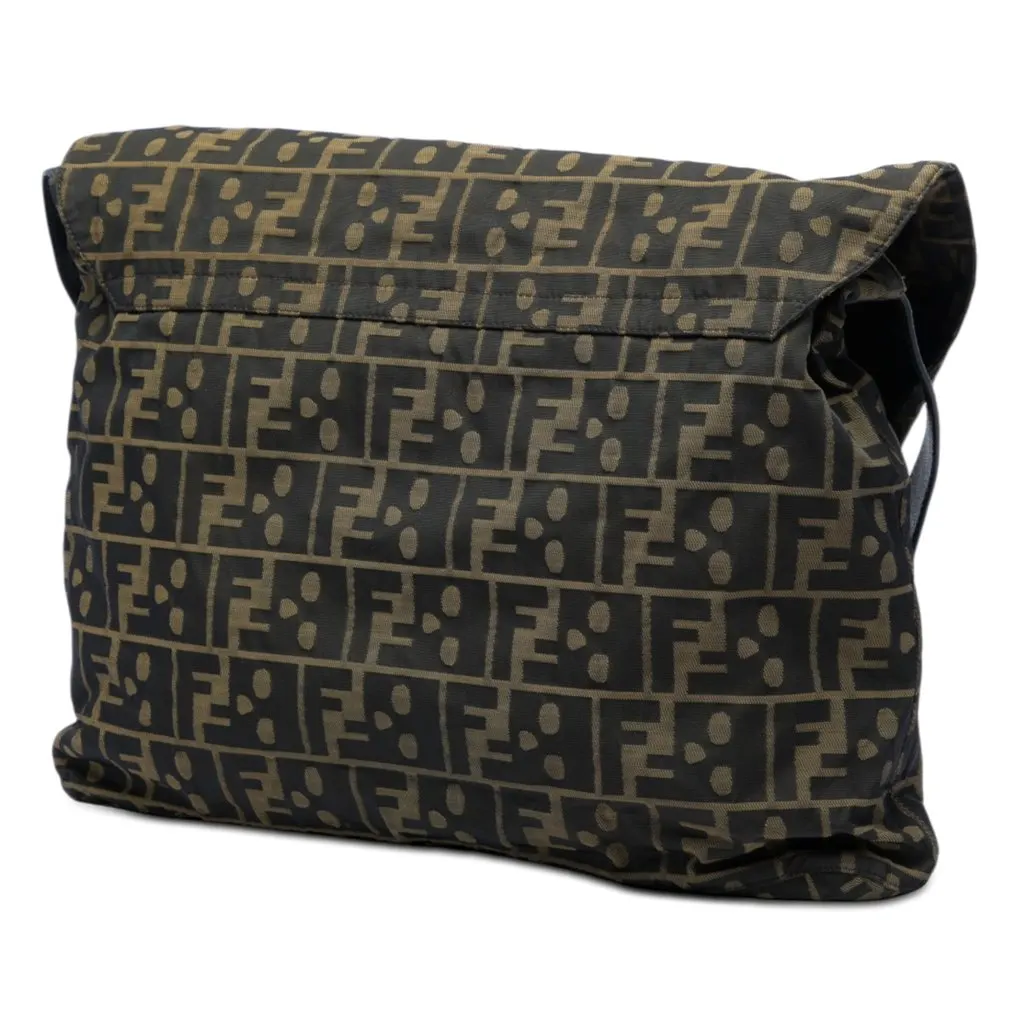 Fendi Zucca Canvas Skull Messenger Bag Brown Very good - Back View