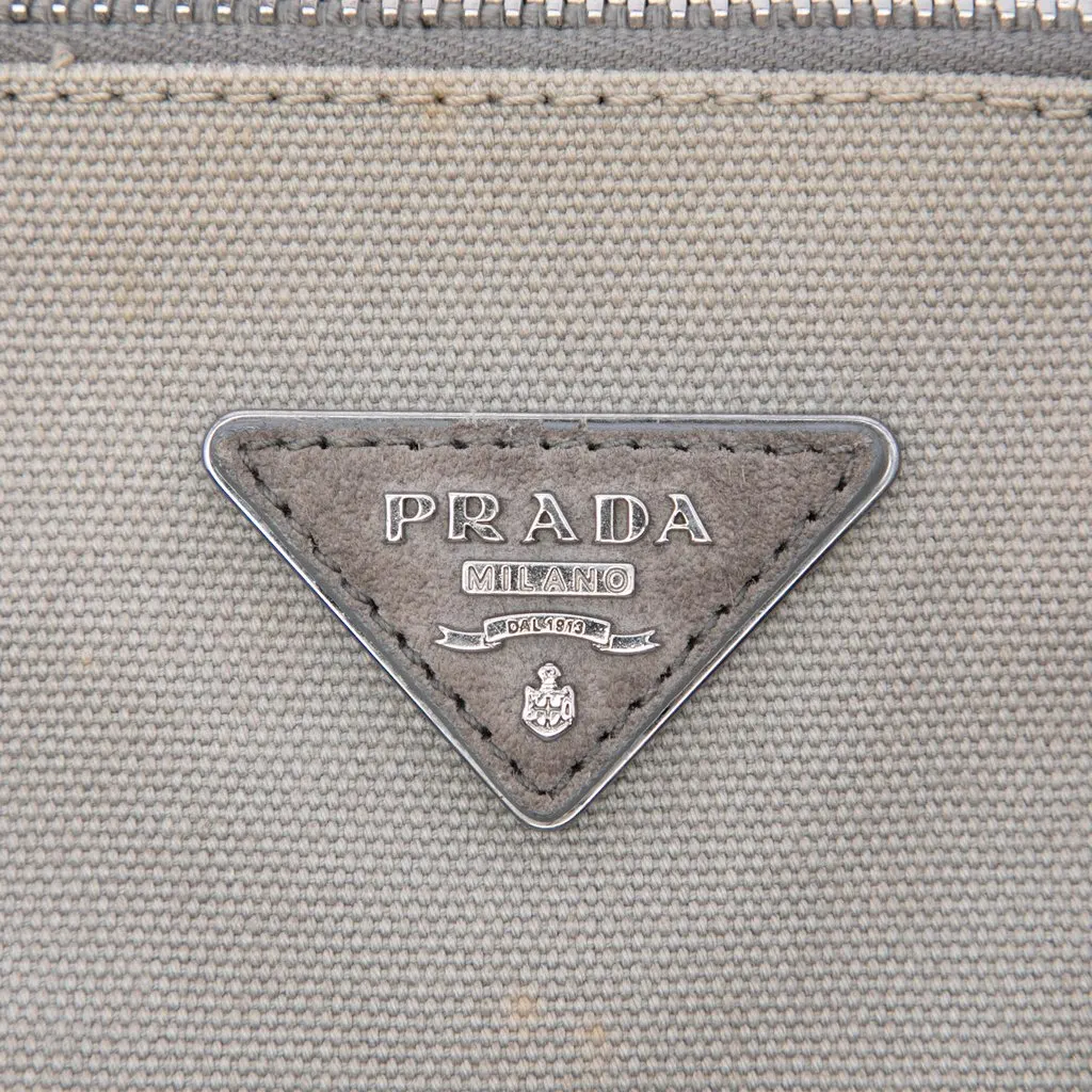 Prada Scamosciato and Canapa Twin Pocket Double Handle Satchel MultiColor Leather Very good - Box View