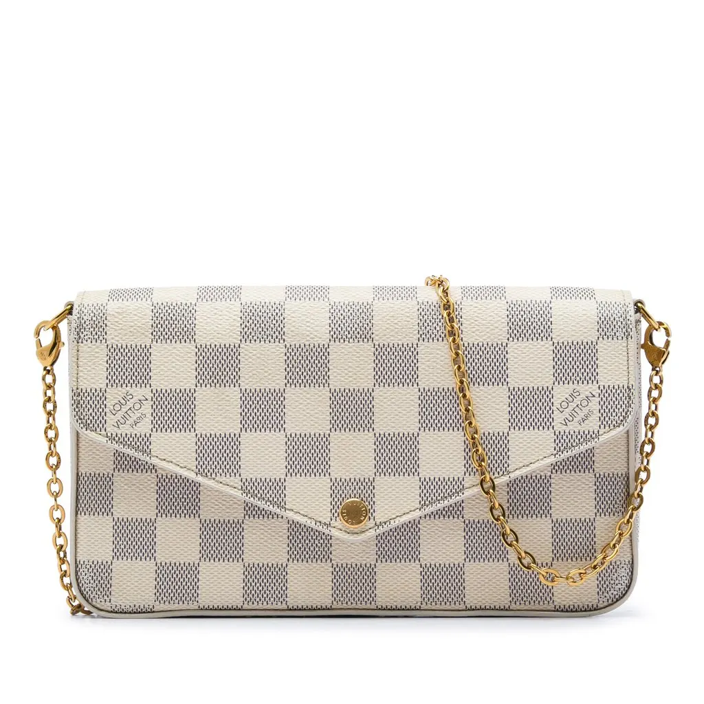 Louis Vuitton Damier Azur Pochette Felicie White Canvas Very good - Front View