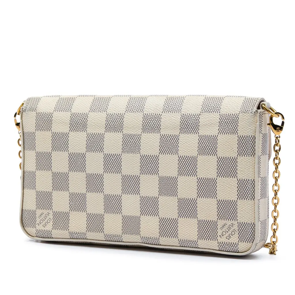 Louis Vuitton Damier Azur Pochette Felicie White Canvas Very good - Back View
