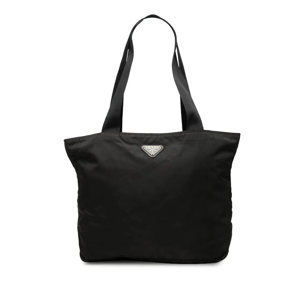 Prada Tessuto Tote Black Polyamide Good - Front View