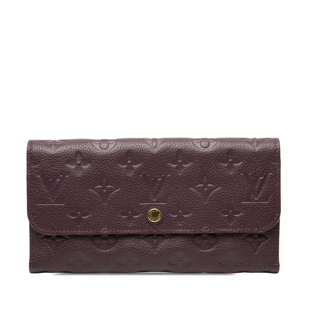 Louis Vuitton Monogram Empreinte Sarah Long Wallet Purple Leather Very good - Front View