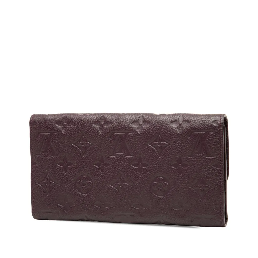 Louis Vuitton Monogram Empreinte Sarah Long Wallet Purple Leather Very good - Back View