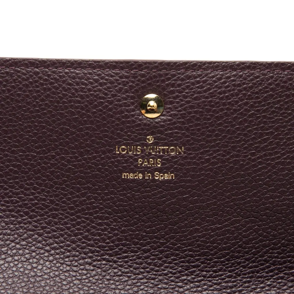Louis Vuitton Monogram Empreinte Sarah Long Wallet Purple Leather Very good - Box View