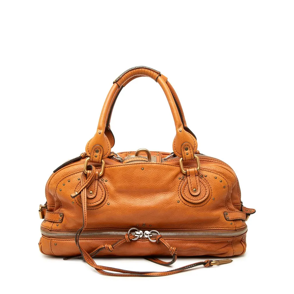 Chloé Leather Paddington East West Zippy Handbag Brown Leather Good - Front View