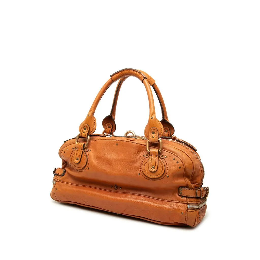 Chloé Leather Paddington East West Zippy Handbag Brown Leather Good - Back View
