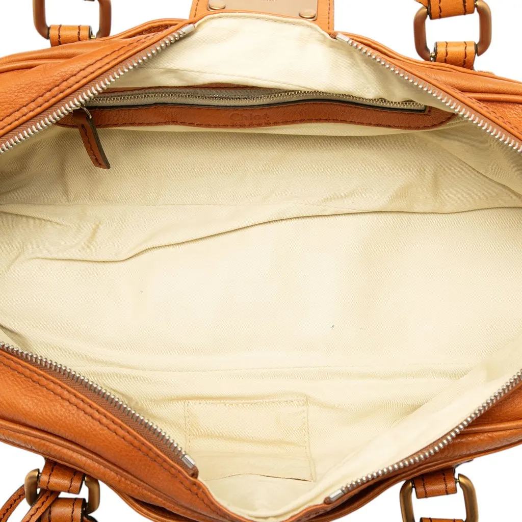 Chloé Leather Paddington East West Zippy Handbag Brown Leather Good - Model View