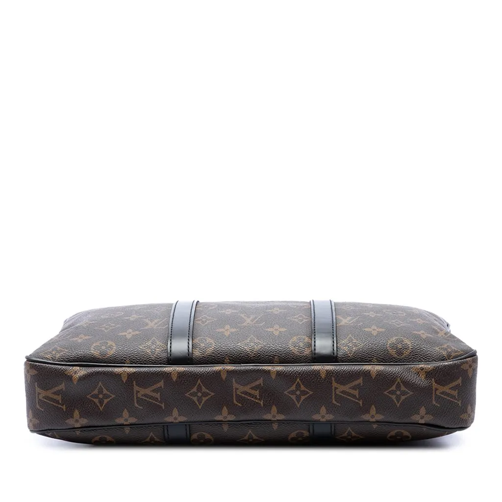 Louis Vuitton Monogram Macassar Porte Documents Voyage GM Brown Canvas Good - Inside View