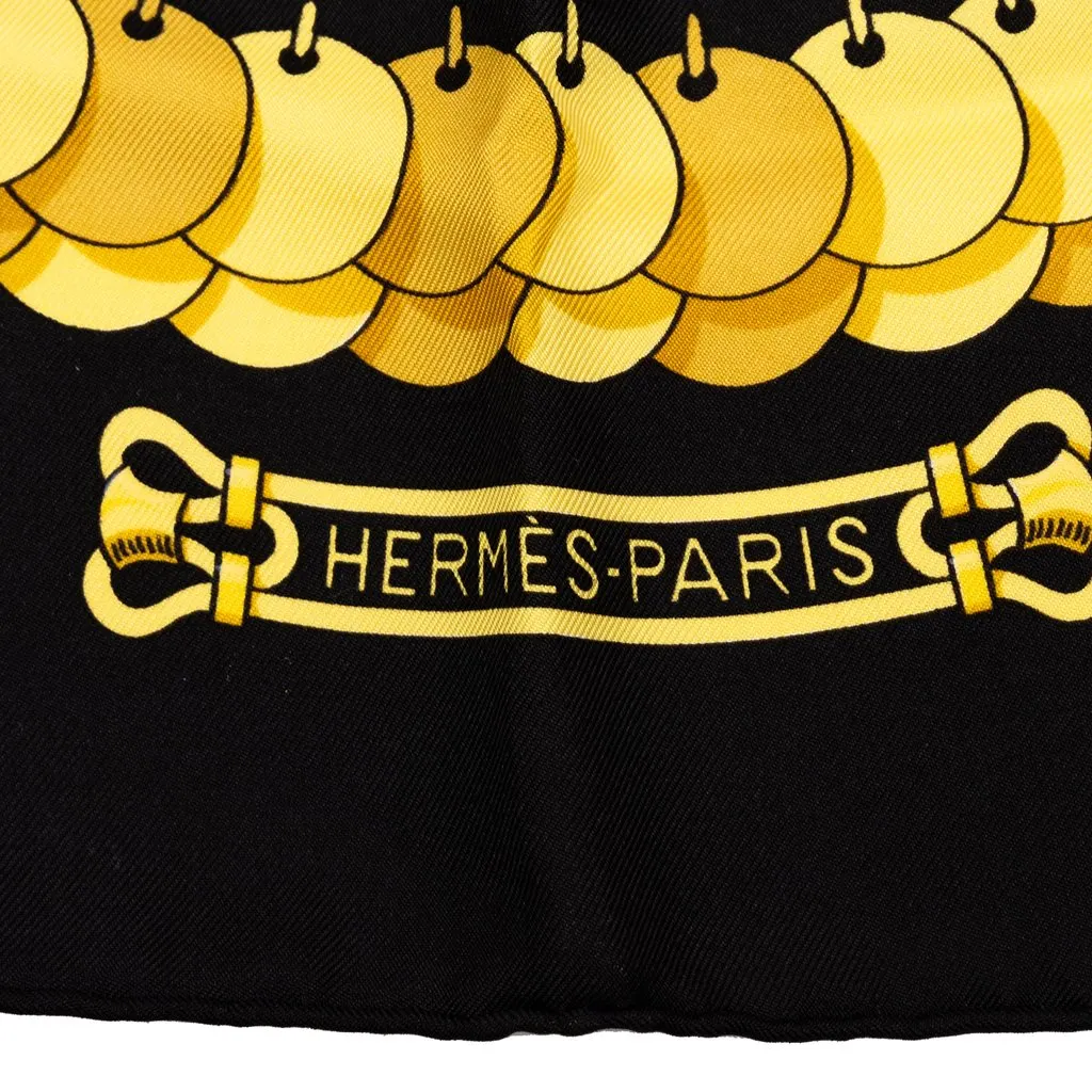 Hermès Kosmima Silk Scarf 90 Black Very good - Inside View