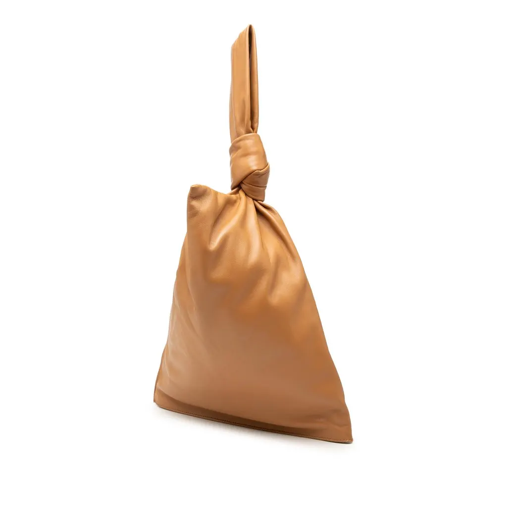 Bottega Veneta Nappa BV Twist Handbag Brown Leather Very good - Back View