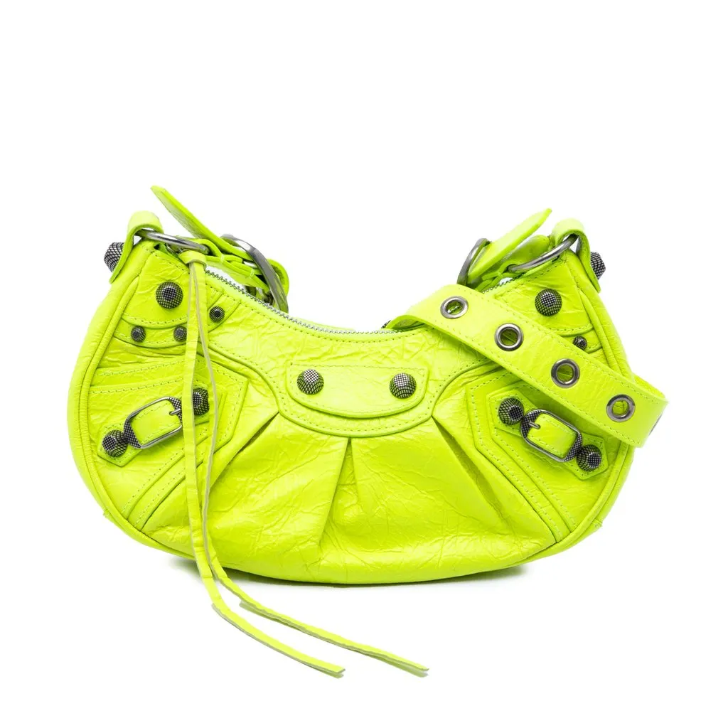 Balenciaga Lambskin Motocross Le Cagole XS Yellow Leather Very good - Front View