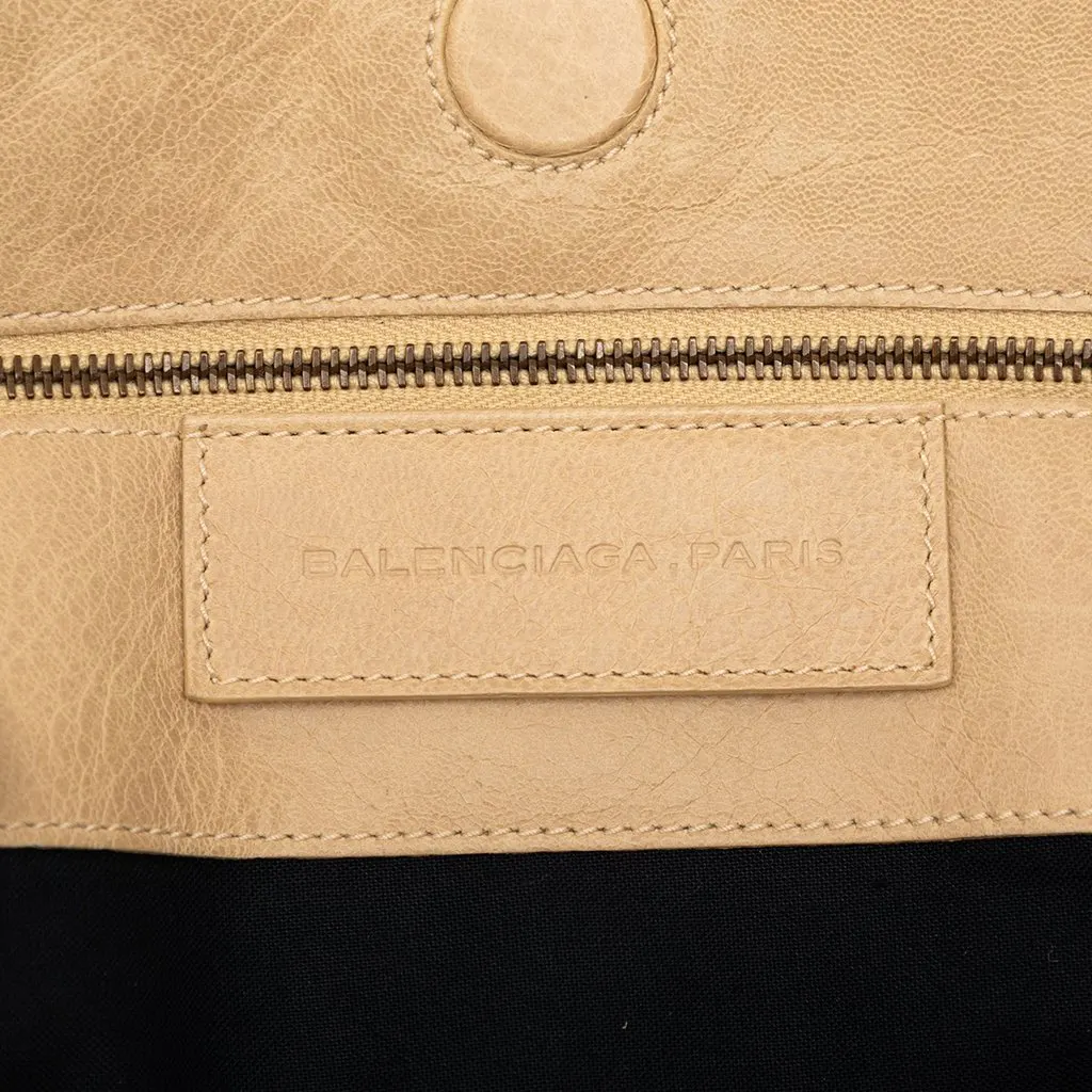 Balenciaga Lambskin Motocross Classic Sunday Tote Beige Leather Very good - Box View
