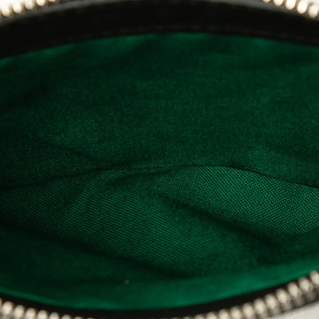 Balenciaga Plaid Wool Navy Cabas Pouch Green Wool Very good - Model View