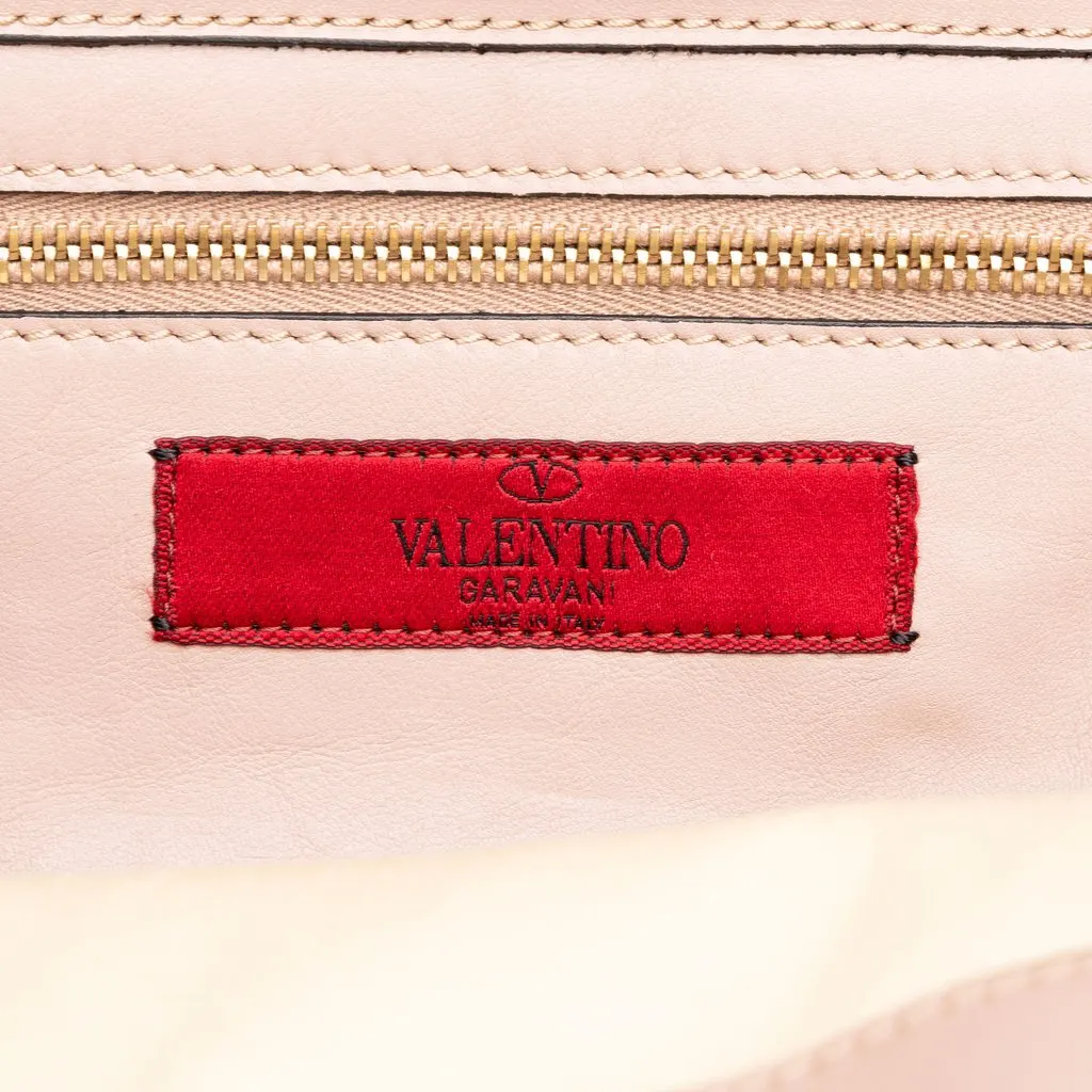 Valentino Small Leather Rockstud Trapeze Satchel Pink Leather Very good - Box View