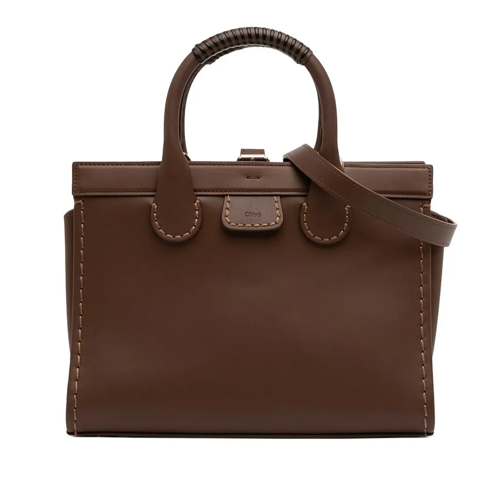 Chloé Medium Zipped Edith Satchel Brown Leather Very good - Front View