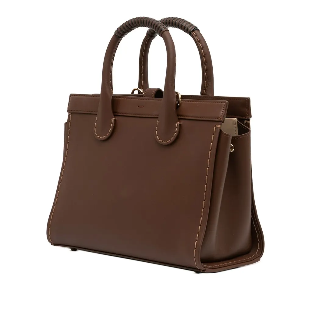 Chloé Medium Zipped Edith Satchel Brown Leather Very good - Back View