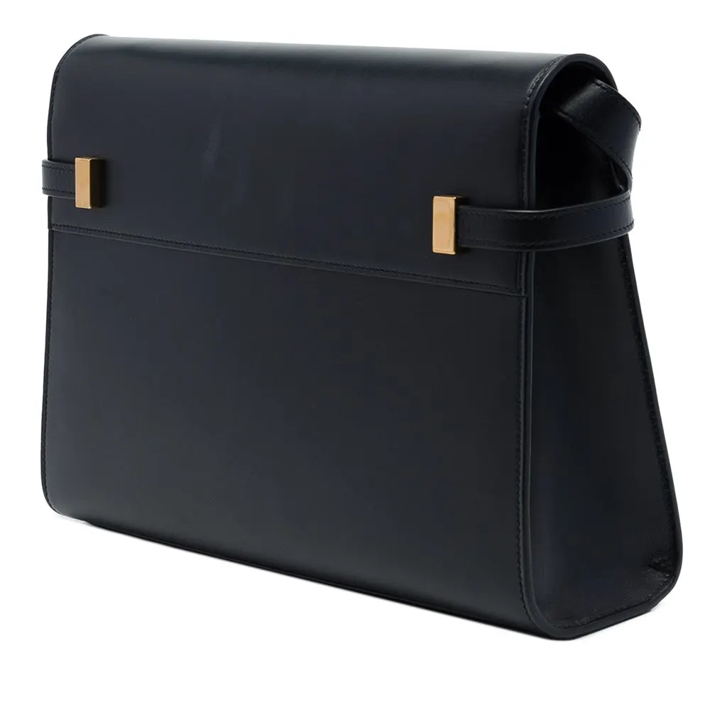 Saint Laurent Medium Smooth Calfskin Manhattan Shoulder Bag Black Leather Very good - Back View