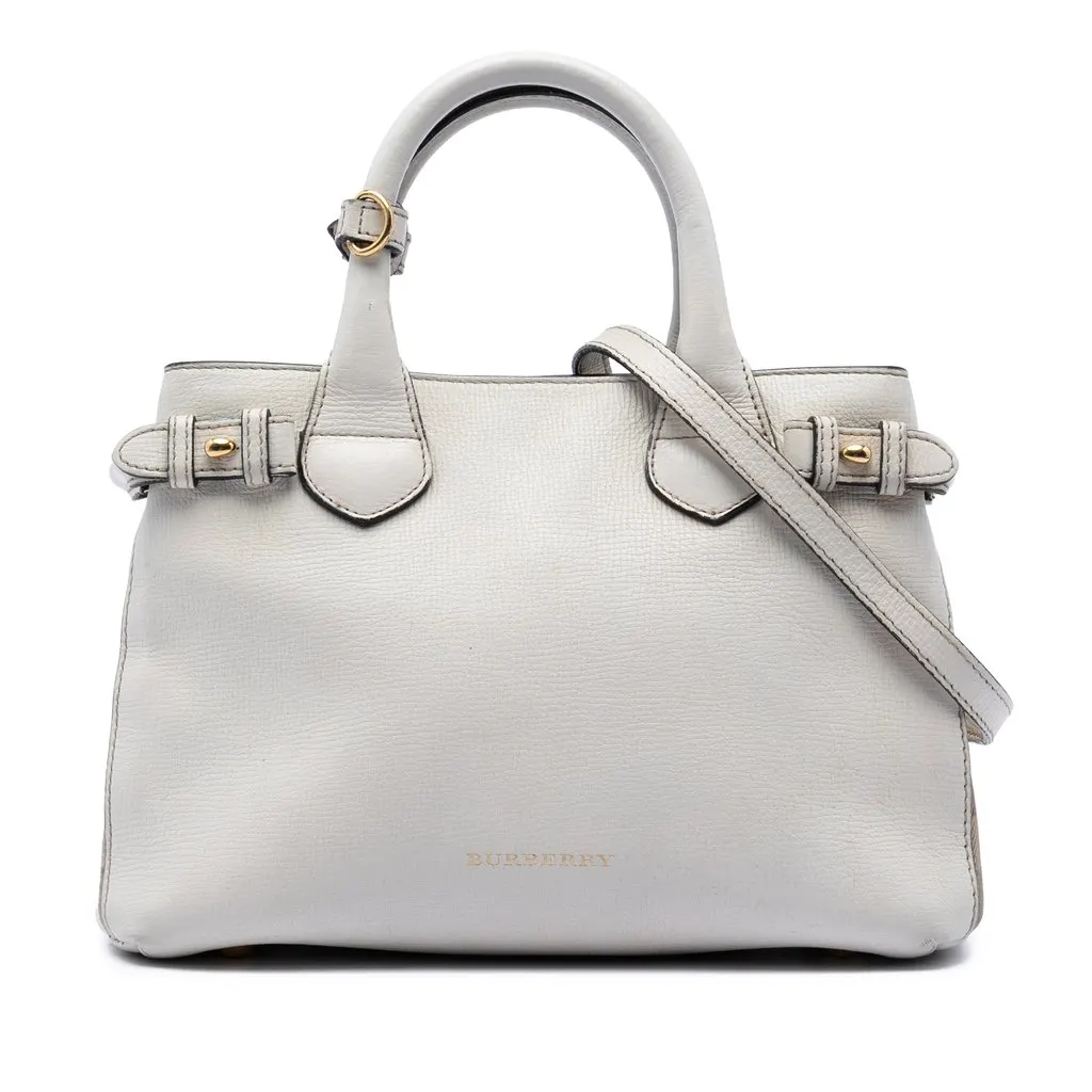 Burberry Small Leather and House Check Banner Satchel