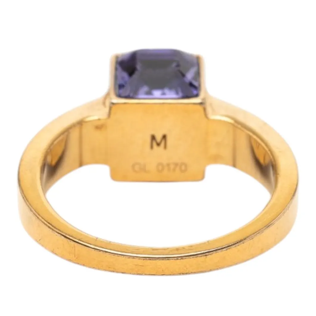 Louis Vuitton Gold Plated Crystal Gamble Cocktail Ring M Gold Metal Very good - Inside View