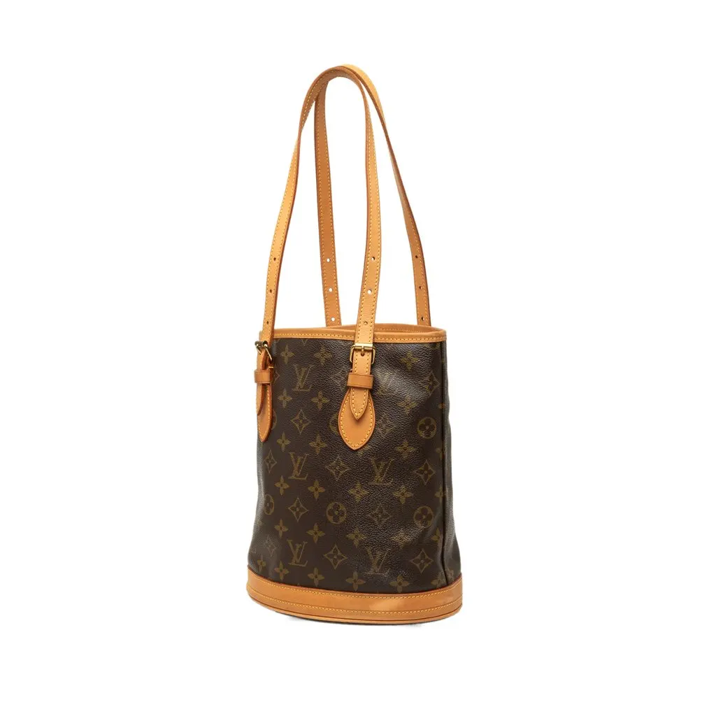 Louis Vuitton Monogram Petit Bucket Brown Canvas Very good - Back View